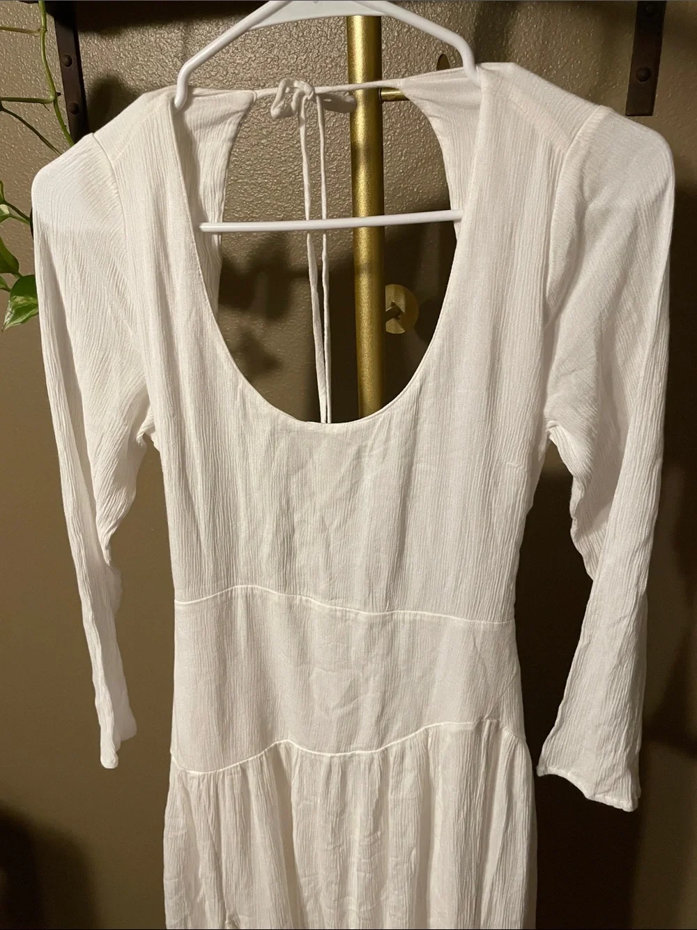 NWY Free People Ivory Open-Back Maxi Dress with Lace Panels - Picture 5 of 10